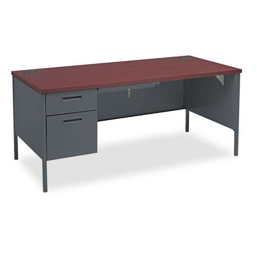 Metro Classic Series Right Pedestal "l" Workstation Desk, 66" X 30" X 29.5", Mocha/black