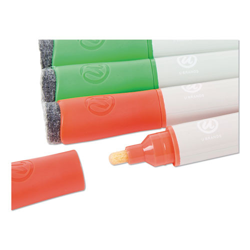 Bullet Tip Low-odor Liquid Glass Markers With Erasers, Broad Bullet Tip, Assorted Colors, 12/pack Bullet Tip Low-odor Liquid Glass Markers With Erasers, Broad Bullet Tip, Assorted Colors, 12/pack