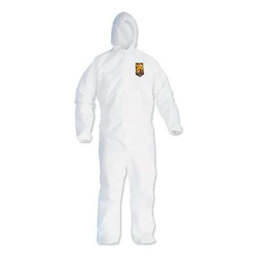 A40 Elastic-cuff And Ankles Hooded Coveralls, X-large, White, 25/carton A40 Elastic-cuff And Ankles Hooded Coveralls, X-large, White, 25/carton