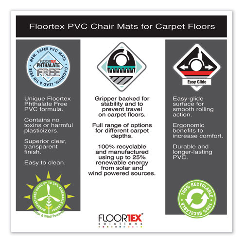 Cleartex Ultimat Xxl Polycarb Square Office Mat For Carpets, 59 X 79, Clear Cleartex Ultimat Xxl Polycarb Square Office Mat For Carpets, 59 X 79, Clear
