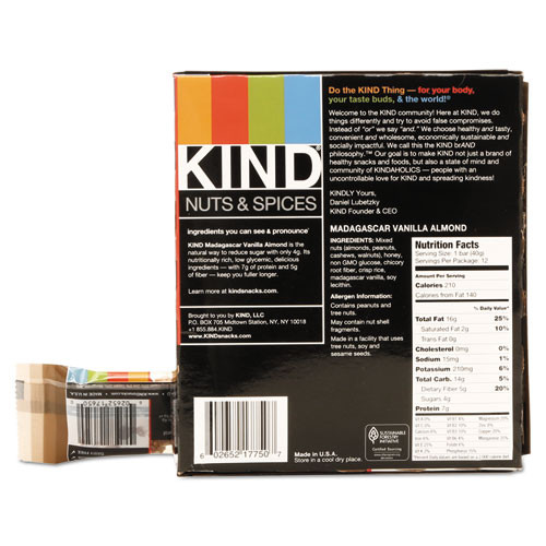 Nuts And Spices Bar, Madagascar Vanilla Almond, 1.4 Oz, 12/box Nuts And Spices Bar, Madagascar Vanilla Almond, 1.4 Oz, 12/box