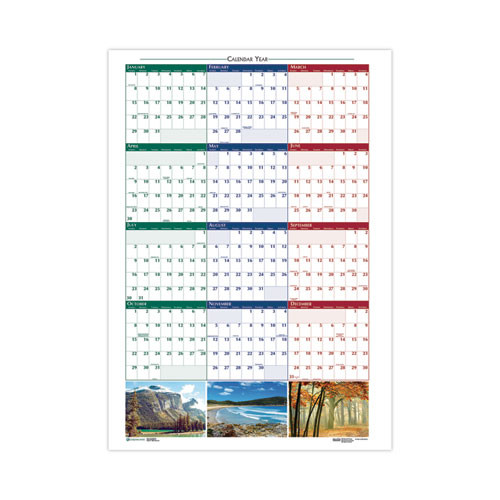 Earthscapes Recycled Reversible/erasable Yearly Wall Calendar, Nature Photos, 24 X 37, White Sheets, 12-month (jan-dec): 2026 Earthscapes Recycled Reversible/erasable Yearly Wall Calendar, Nature Photos, 24 X 37, White Sheets, 12-month (jan-dec): 2026