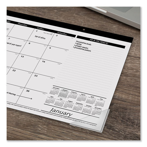 Compact Desk Pad, 18 X 11, White Sheets, Black Binding, Clear Corners, 12-month (jan To Dec): 2025 Compact Desk Pad, 18 X 11, White Sheets, Black Binding, Clear Corners, 12-month (jan To Dec): 2025