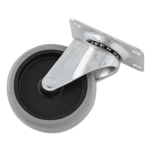 Replacement Non-marking Plate Caster, 4", Black/gray