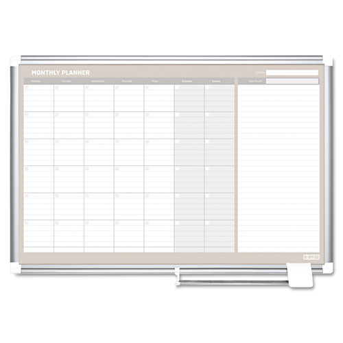 Magnetic Dry Erase Calendar Board, Four-month Planning/scheduling, 36" X 24", White Surface, Satin Aluminum Frame Magnetic Dry Erase Calendar Board, Four-month Planning/scheduling, 36" X 24", White Surface, Satin Aluminum Frame