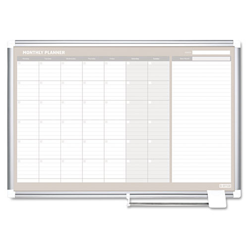 Magnetic Dry Erase Calendar Board, Weekly Planning/scheduling, 36" X 24", White Surface, Satin Aluminum Frame Magnetic Dry Erase Calendar Board, Weekly Planning/scheduling, 36" X 24", White Surface, Satin Aluminum Frame