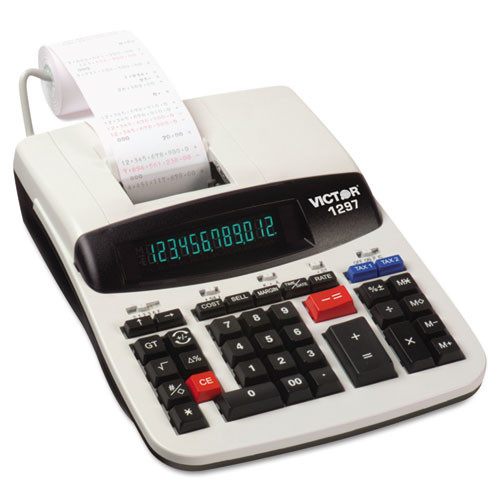 1297 Two-color Commercial Printing Calculator, Black/red Print, 4.5 Lines/sec