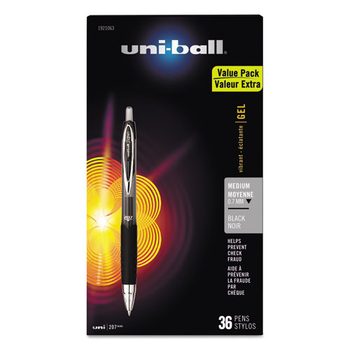 Signo 207 Gel Pen, Retractable, Medium 0.7 Mm, Assorted Ink Colors, Black Barrel, 8/pack Signo 207 Gel Pen, Retractable, Medium 0.7 Mm, Assorted Ink Colors, Black Barrel, 8/pack