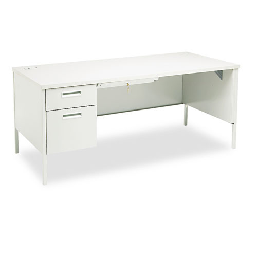 Metro Classic Series Left Pedestal "l" Workstation Desk, 66" X 30" X 29.5", Mahogany/charcoal Metro Classic Series Left Pedestal "l" Workstation Desk, 66" X 30" X 29.5", Mahogany/charcoal
