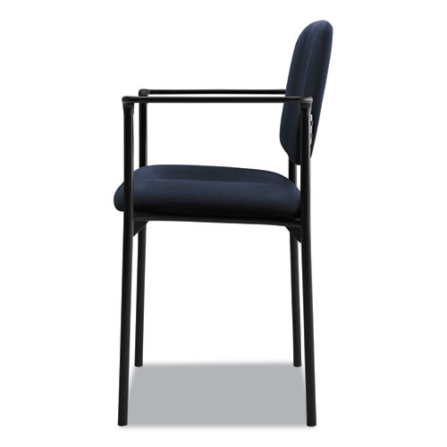 Vl616 Stacking Guest Chair With Arms, Supports Up To 250 Lb, Navy Seat/back, Black Base