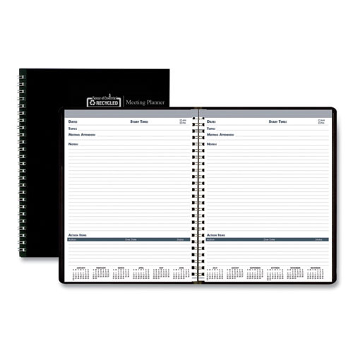Recycled Meeting Note Planner, 11 X 8.5, Black Cover, 12-month (jan To Dec): 2025 Recycled Meeting Note Planner, 11 X 8.5, Black Cover, 12-month (jan To Dec): 2025