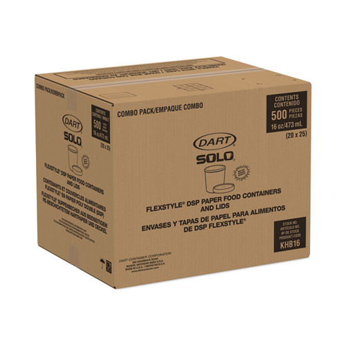 Flexstyle Double Poly Food Combo Pack, 16 Oz, White, 25/pack, 10 Packs/carton