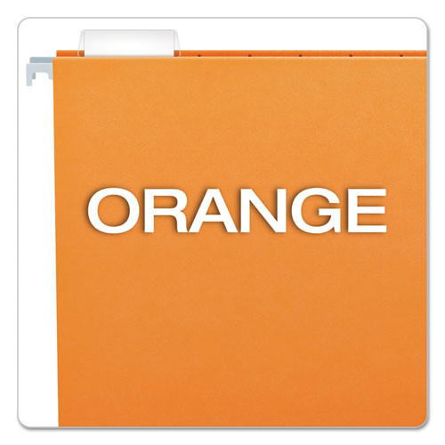 Colored Hanging Folders, Letter Size, 1/5-cut Tab, Orange, 25/box