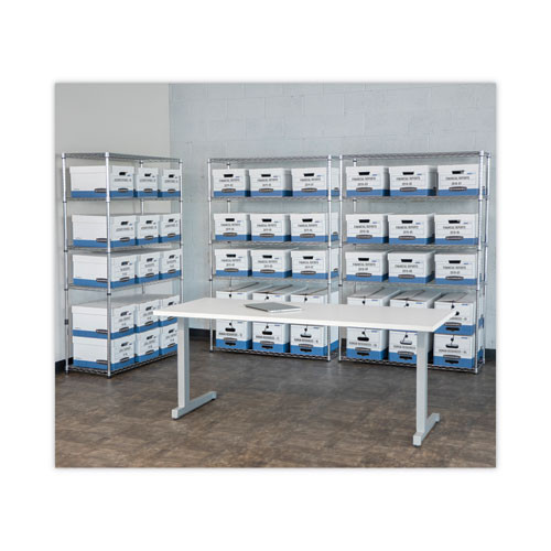 Hang'n'stor Medium-duty Storage Boxes, Letter Files, 12.63" X 15.63" X 10", White/blue, 4/carton Hang'n'stor Medium-duty Storage Boxes, Letter Files, 12.63" X 15.63" X 10", White/blue, 4/carton