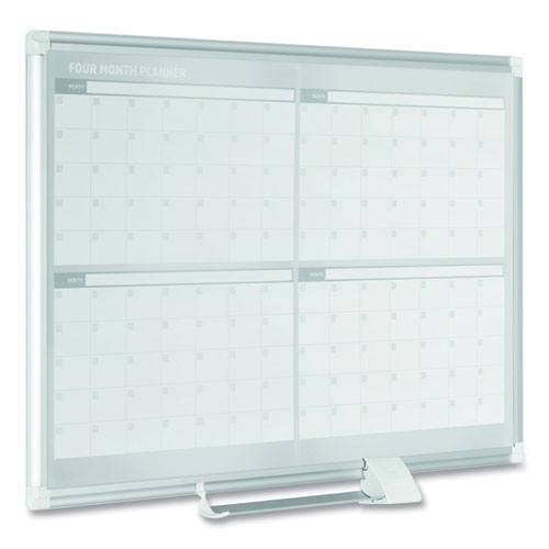 Magnetic Dry Erase Calendar Board, Four-month Planning/scheduling, 48" X 36", White Surface, Satin Aluminum Frame Magnetic Dry Erase Calendar Board, Four-month Planning/scheduling, 48" X 36", White Surface, Satin Aluminum Frame