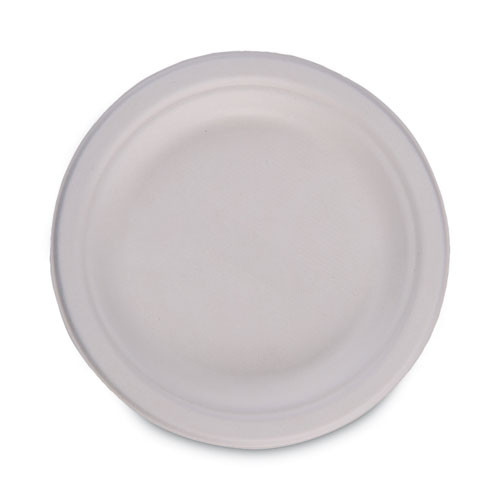 Bagasse Dinnerware, Plate, 6" Dia, White, 1,000/carton