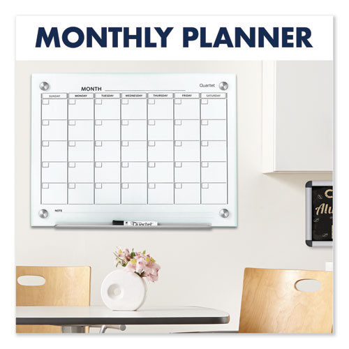 Infinity Magnetic Glass Calendar Board, Monthly Planning/scheduling, 48" X 36", White Surface Infinity Magnetic Glass Calendar Board, Monthly Planning/scheduling, 48" X 36", White Surface
