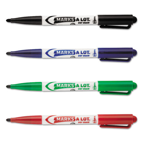 Marks A Lot Pen-style Dry Erase Markers, Medium Bullet Tip, Assorted Colors, 4/set (24459) Marks A Lot Pen-style Dry Erase Markers, Medium Bullet Tip, Assorted Colors, 4/set (24459)