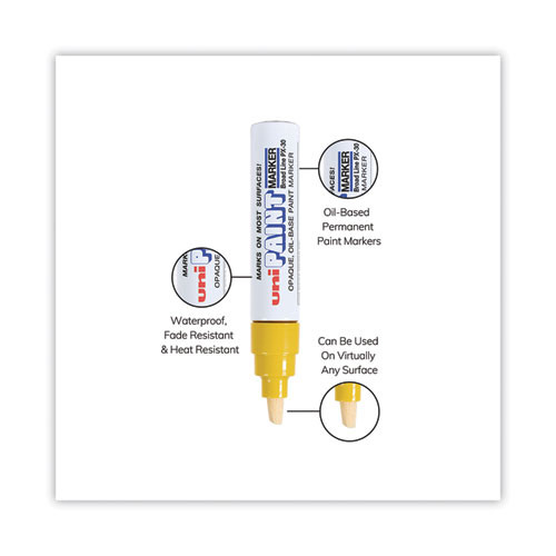 Permanent Marker, Broad Chisel Tip, Yellow