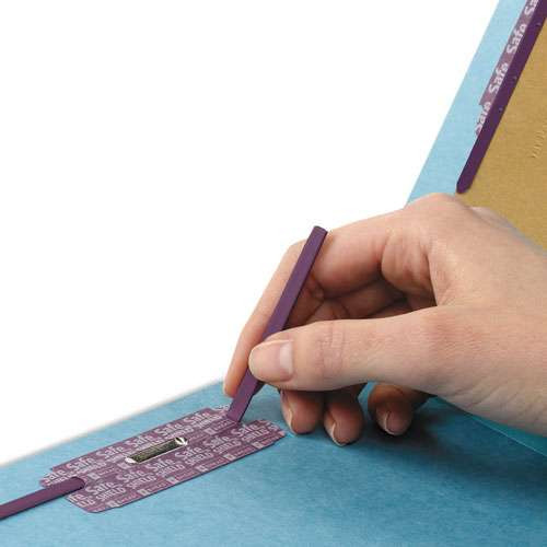 End Tab Colored Pressboard Classification Folders With Safeshield Coated Fasteners, 2 Dividers, Letter Size, Blue, 10/box End Tab Colored Pressboard Classification Folders With Safeshield Coated Fasteners, 2 Dividers, Letter Size, Blue, 10/box