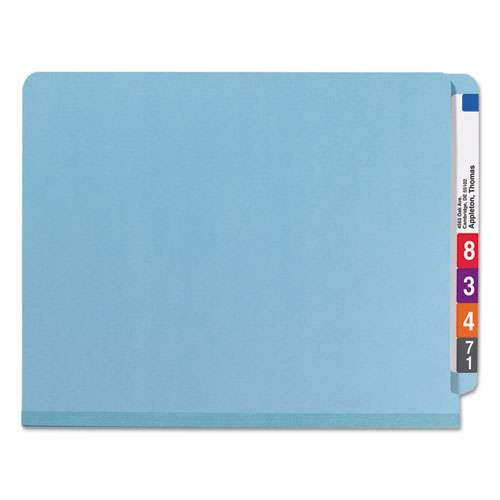 End Tab Colored Pressboard Classification Folders With Safeshield Coated Fasteners, 2 Dividers, Letter Size, Blue, 10/box End Tab Colored Pressboard Classification Folders With Safeshield Coated Fasteners, 2 Dividers, Letter Size, Blue, 10/box