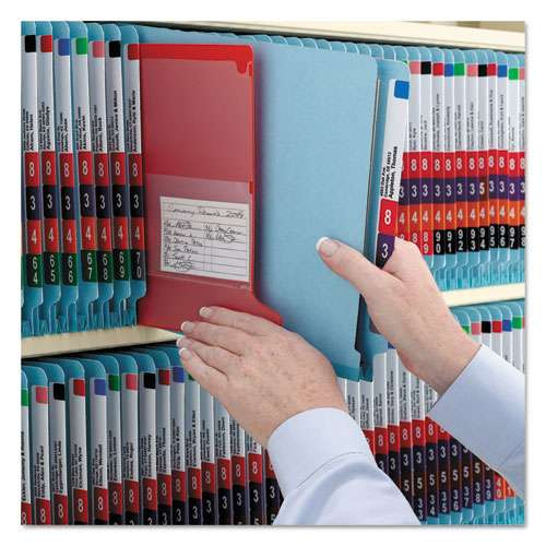 End Tab Colored Pressboard Classification Folders With Safeshield Coated Fasteners, 2 Dividers, Letter Size, Blue, 10/box End Tab Colored Pressboard Classification Folders With Safeshield Coated Fasteners, 2 Dividers, Letter Size, Blue, 10/box