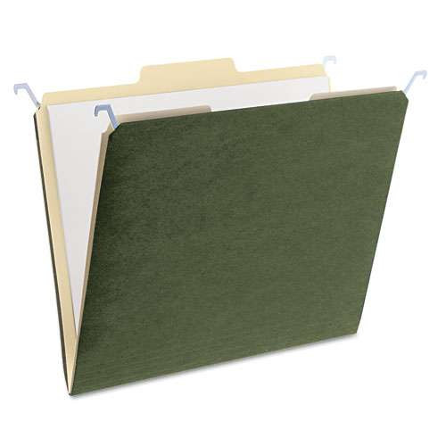 Hanging File Folders With Innovative Top Rail, Legal Size, 1/4-cut Tab, Standard Green, 20/pack