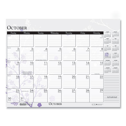 Recycled Desk Pad Calendar, Wild Flowers Artwork, 22 X 17, White Sheets, Black Binding/corners,12-month (jan-dec): 2025 Recycled Desk Pad Calendar, Wild Flowers Artwork, 22 X 17, White Sheets, Black Binding/corners,12-month (jan-dec): 2025