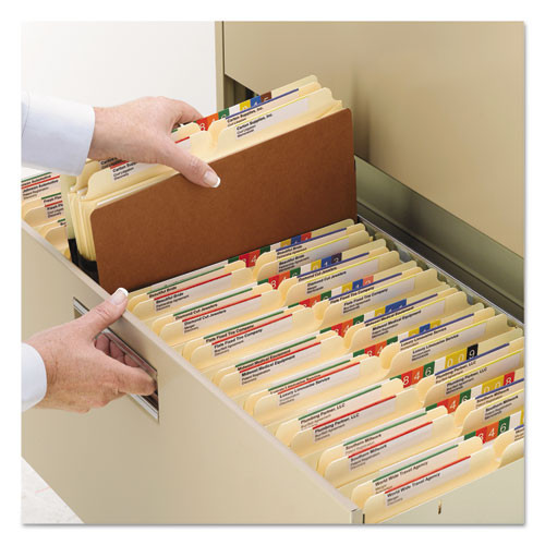 Redrope Drop-front File Pockets W/ Fully Lined Gussets, 5.25" Expansion, Legal Size, Redrope, 10/box