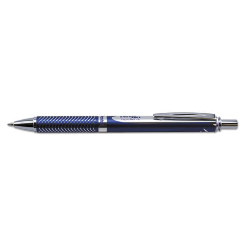 Energel Alloy Rt Gel Pen, Retractable, Medium 0.7 Mm, Black Ink, Aquamarine Barrel