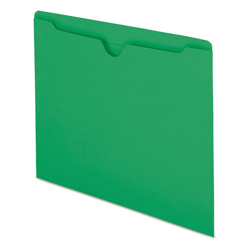 Colored File Jackets With Reinforced Double-ply Tab, Straight Tab, Letter Size, Green, 100/box Colored File Jackets With Reinforced Double-ply Tab, Straight Tab, Letter Size, Green, 100/box