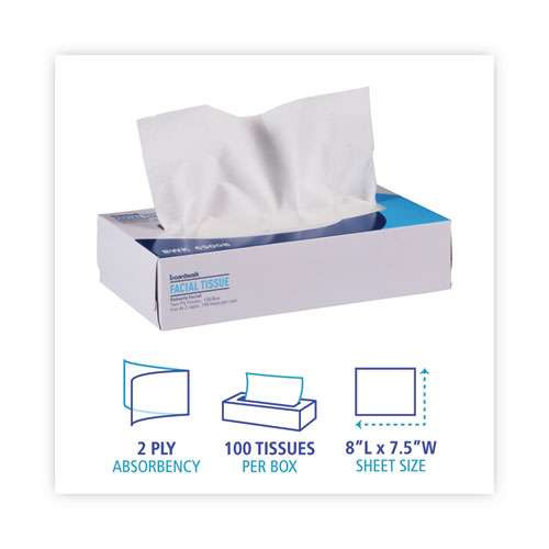 Office Packs Facial Tissue, 2-ply, White, Flat Box, 100 Sheets/box, 30 Boxes/carton Office Packs Facial Tissue, 2-ply, White, Flat Box, 100 Sheets/box, 30 Boxes/carton