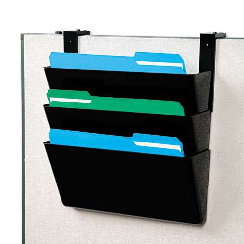 Docupocket Stackable Three-pocket Partition Wall File, 3 Sections, Letter Size, 13" X 4", Black Docupocket Stackable Three-pocket Partition Wall File, 3 Sections, Letter Size, 13" X 4", Black