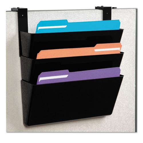 Docupocket Stackable Three-pocket Partition Wall File, 3 Sections, Letter Size, 13" X 4", Black Docupocket Stackable Three-pocket Partition Wall File, 3 Sections, Letter Size, 13" X 4", Black