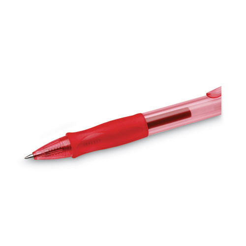 Gel-ocity Gel Pen, Retractable, Medium 0.7 Mm, Red Ink, Translucent Red Barrel, Dozen