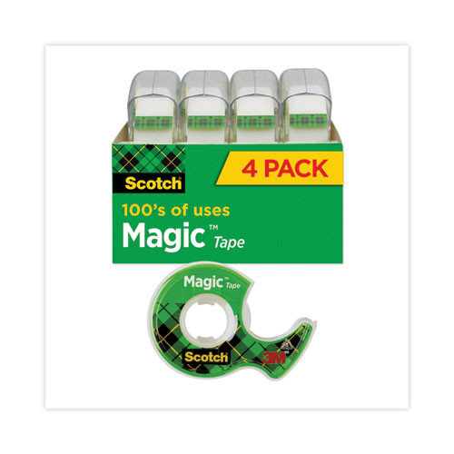 Magic Tape In Handheld Dispenser, 1" Core, 0.75" X 25 Ft, Clear, 4/pack Magic Tape In Handheld Dispenser, 1" Core, 0.75" X 25 Ft, Clear, 4/pack