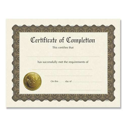 Ready-to-use Certificates, Completion, 11 X 8.5, Ivory/brown/gold Colors With Brown Border, 6/pack Ready-to-use Certificates, Completion, 11 X 8.5, Ivory/brown/gold Colors With Brown Border, 6/pack