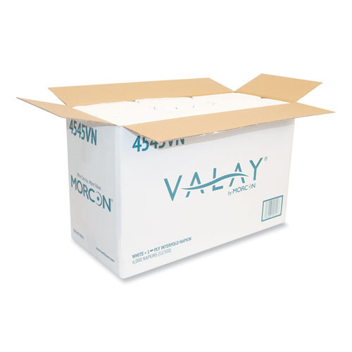 Valay Interfolded Napkins, 1-ply, White, 6.5 X 8.25, 6,000/carton Valay Interfolded Napkins, 1-ply, White, 6.5 X 8.25, 6,000/carton