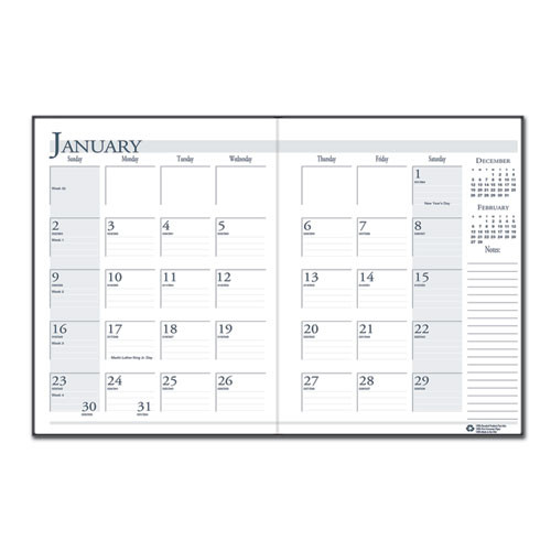 Recycled Ruled 14-month Planner With Stitched Leatherette Cover, 11 X 8.5, Black Cover, 14-month (dec To Jan): 2022 To 2024 Recycled Ruled 14-month Planner With Stitched Leatherette Cover, 11 X 8.5, Black Cover, 14-month (dec To Jan): 2022 To 2024
