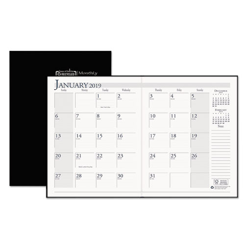 Recycled Ruled 14-month Planner With Leatherette Cover, 11 X 8.5, Black Cover, 14-month: Dec 2025 To Jan 2027 Recycled Ruled 14-month Planner With Leatherette Cover, 11 X 8.5, Black Cover, 14-month: Dec 2025 To Jan 2027