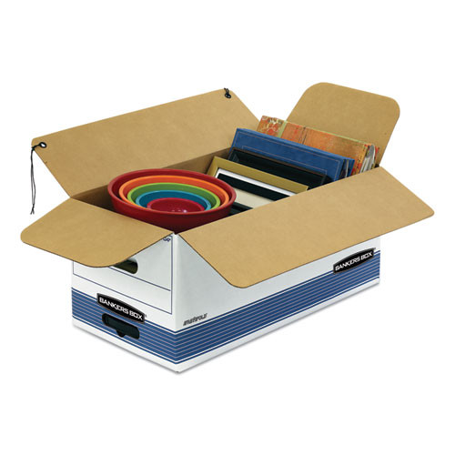 Stor/file Medium-duty Strength Storage Boxes, Letter Files, 12.25" X 24.13" X 10.75", White/blue, 4/carton