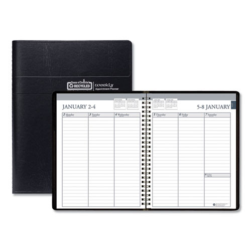 Recycled Weekly Appointment Book Ruled Without Appointment Times, 8.75 X 6.88, Black Cover, 12-month (jan To Dec): 2025 Recycled Weekly Appointment Book Ruled Without Appointment Times, 8.75 X 6.88, Black Cover, 12-month (jan To Dec): 2025
