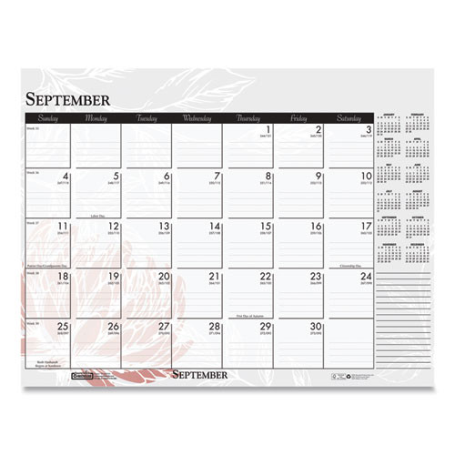 Recycled Desk Pad Calendar, Wild Flowers Artwork, 18.5 X 13, White Sheets, Black Binding/corners,12-month (jan-dec): 2025 Recycled Desk Pad Calendar, Wild Flowers Artwork, 18.5 X 13, White Sheets, Black Binding/corners,12-month (jan-dec): 2025