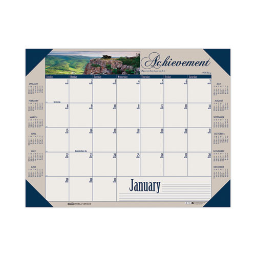 Earthscapes Recycled Monthly Desk Pad Calendar, Motivational Photos, 22 X 17, Blue Binding/corners, 12-month (jan-dec): 2026 Earthscapes Recycled Monthly Desk Pad Calendar, Motivational Photos, 22 X 17, Blue Binding/corners, 12-month (jan-dec): 2026