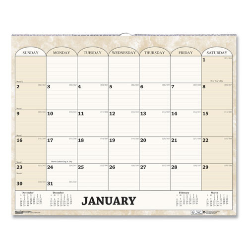Recycled Monthly Horizontal Wall Calendar, Marble Stone Artwork, 14.88 X 12, White/sand Sheets, 12-month (jan To Dec): 2025 Recycled Monthly Horizontal Wall Calendar, Marble Stone Artwork, 14.88 X 12, White/sand Sheets, 12-month (jan To Dec): 2025