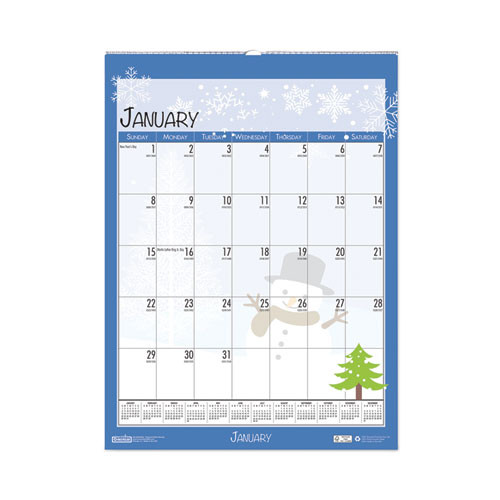 Recycled Seasonal Wall Calendar, Illustrated Seasons Artwork, 12 X 16.5, 12-month (jan To Dec): 2025 Recycled Seasonal Wall Calendar, Illustrated Seasons Artwork, 12 X 16.5, 12-month (jan To Dec): 2025