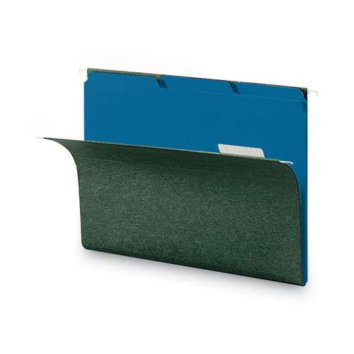 Interior File Folders, 1/3-cut Tabs: Assorted, Letter Size, 0.75" Expansion, Sky Blue, 100/box