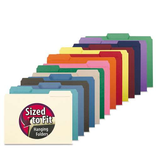 Interior File Folders, 1/3-cut Tabs: Assorted, Letter Size, 0.75" Expansion, Sky Blue, 100/box