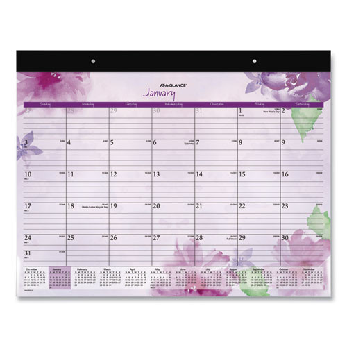 Beautiful Day Desk Pad Calendar, Floral Artwork, 21.75 X 17, Assorted Color Sheets, Black Binding, 12-month (jan-dec): 2025 Beautiful Day Desk Pad Calendar, Floral Artwork, 21.75 X 17, Assorted Color Sheets, Black Binding, 12-month (jan-dec): 2025