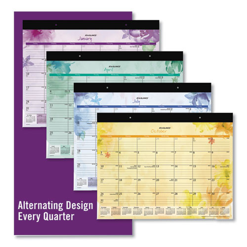 Beautiful Day Desk Pad Calendar, Floral Artwork, 21.75 X 17, Assorted Color Sheets, Black Binding, 12-month (jan-dec): 2025 Beautiful Day Desk Pad Calendar, Floral Artwork, 21.75 X 17, Assorted Color Sheets, Black Binding, 12-month (jan-dec): 2025